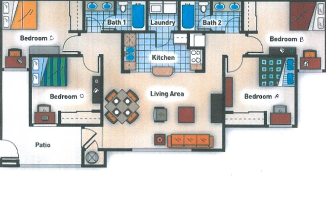 Unit Layout - University Commons Apartments