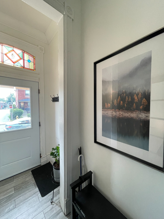 A LOOK FROM FOYER INTO THE STREET - BLOOR BATHURST,$1475/M,TWO FURNISHED BEDROOMS,BALCONY&WALK-IN CLOSET,SHARED BATH,BATHRUST SUBWAY...