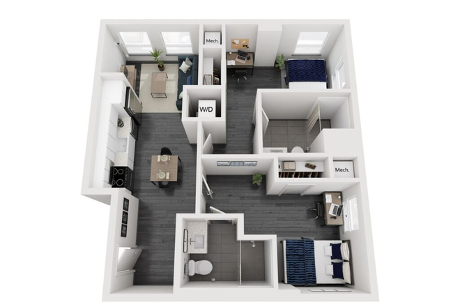 Bedroom in Bottom Right Corner - Terrazul Miami Apartments
