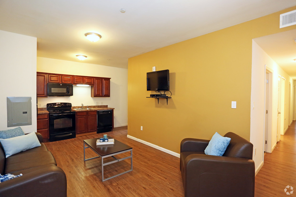 Temple University Off Campus Housing Search Living Room Kitchen