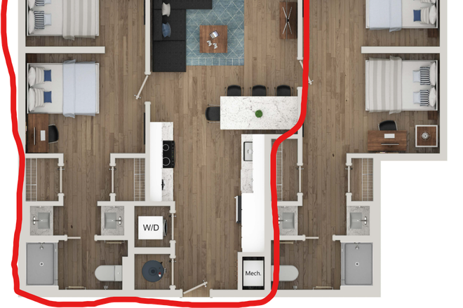 Floor plan - Aspen Heights Apartment