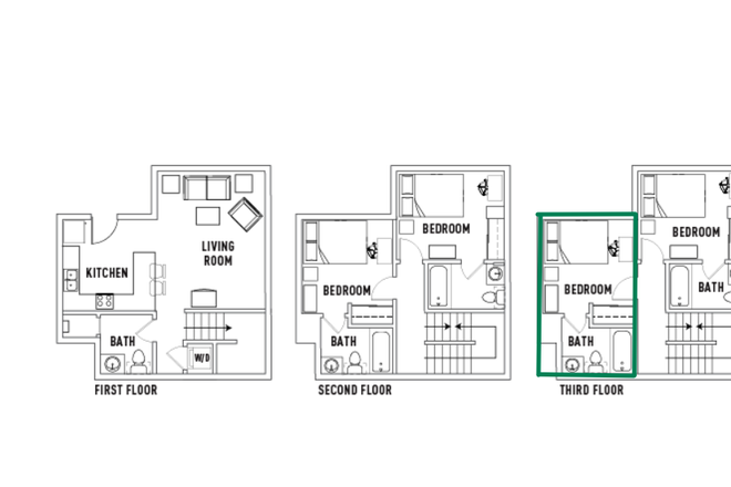 Floorplan - Camino del Sol – Private Room + Bathroom in 4 Bed 4.5 Bath