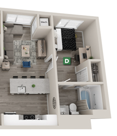 Room D (the one available to sublease) - 4x3 Apartment at The Standard, Eugene