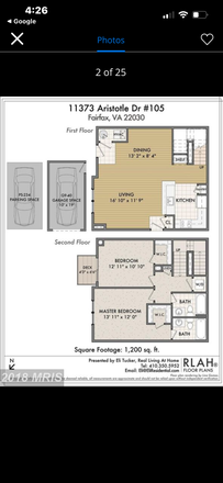 Floor plan - Apartment located at 11373 Aristotle Drive; short drive to GMU or NOVA campus