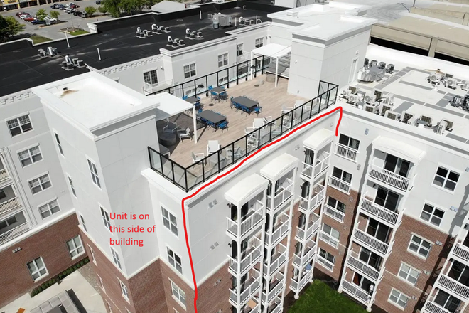 Exterior -- unit has a great view of a pedestrian walkway! I would include a picture of the view but can't, for my safety. - The Landing Apartments, Studio near campus