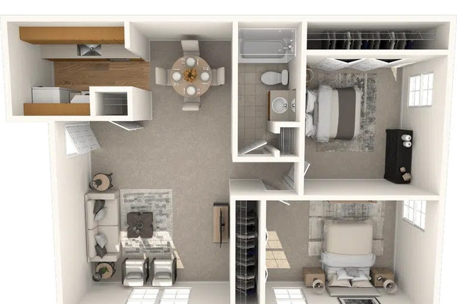 Full floor plan you would get my bedroom and full access to unit - The Boulders Apartments