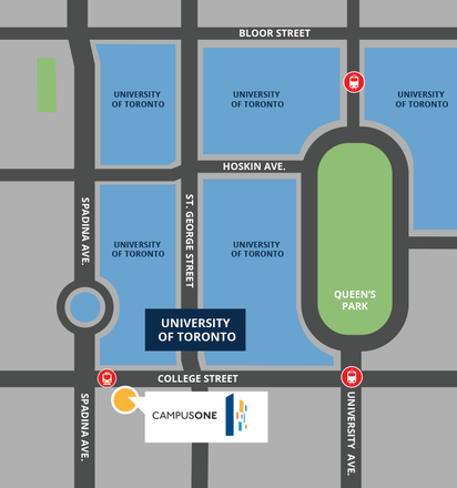 Map - PRIVATE STUDIO– CAMPUSONE – 2 MIN WALK TO U OF T Official Lease Takeover | Available Now | Furnished Apartments