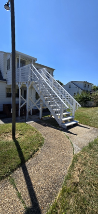 Main entrance to unit, backside of main house - Unique spacious 1 bedroom apartment in quiet neighborhood near downtown Christiansburg