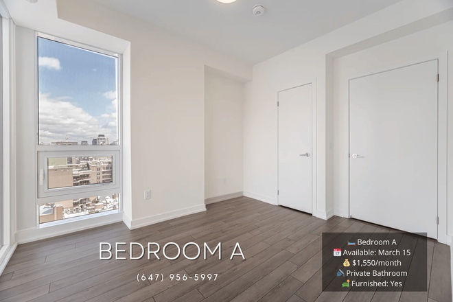 Bedroom A with Private Bath - 🏡 Modern Co-Living in Downtown Toronto! Condo