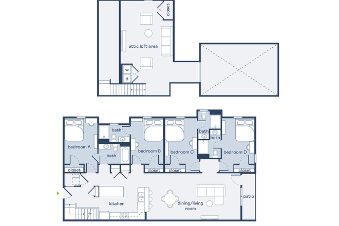 Unit Floorplan - Clemson Lofts **FREE 1ST MONTH'S RENT**