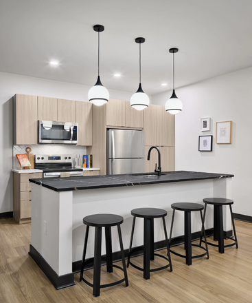 Kitchen - Bedroom + Bathroom, Brand-New Ever Apartment, Top Floor