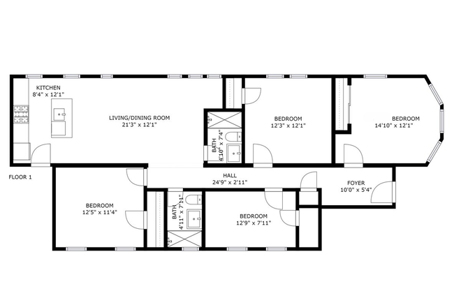 You would be in Bedroom 12'3" x 12'1" - 95 Hillside (College Housing Near Campus)