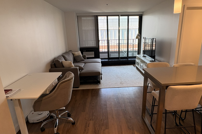 Living room - Bright Furnished 1BR at Harvard (SFP) – Walk to HBS & Harvard Square