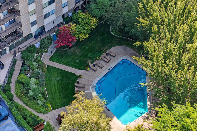 Pool Area - Furnished 1BR Condo with Mountain Views on 7th Floor | Covered Parking | Pool & Gym