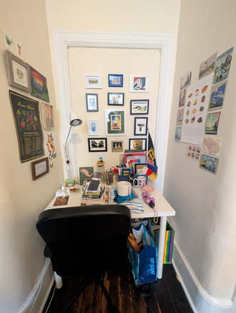Desk - Bright, Beautiful Furnished Room in Historic Row House - 1 Block to Metro