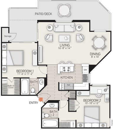Apartment Layout - UTC Dartmouth Apartment Close to Campus