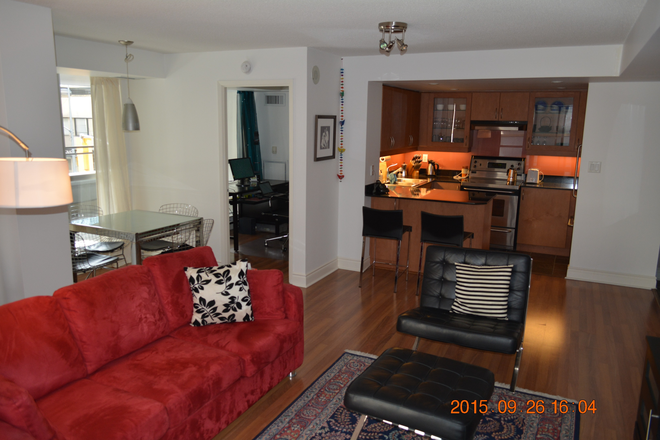 Living Room to Kitchen and Office - Condo in the heart of Yorkville
