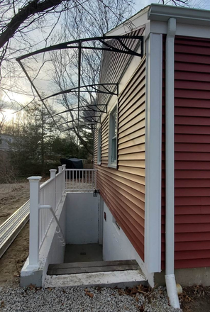 Exterior stairs going down to studio - Fully furnished basement studio - Quiet neighborhood House
