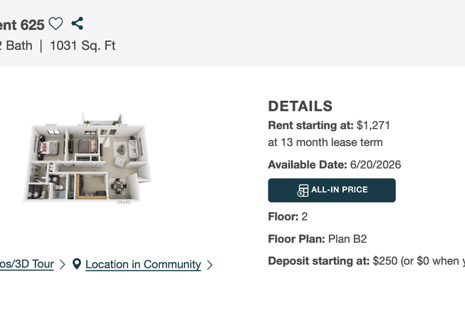 2bed/2bath layout available for rent - Legacy Hill