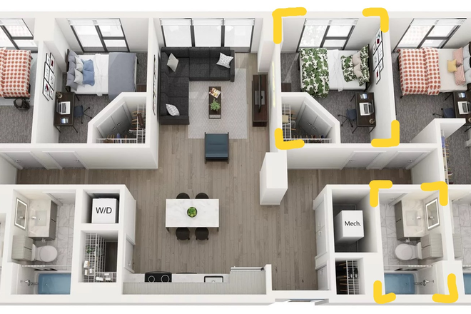 INDIGO suite C / PRIVATE BATHRM highlighted - LAPIS Apartments