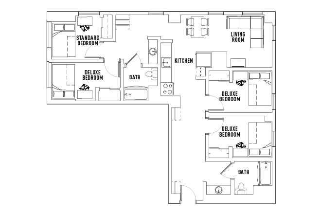 Deluxe Bedroom & Bathroom (Left) - Large single bedroom, nice roommates, right off campus.