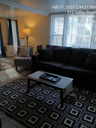 Living Room - Furnished!  0.5 To UVA Hospital All utilities included / 1 bdrm / 1 bath / Cottage 514 Valley Rd B Apartments