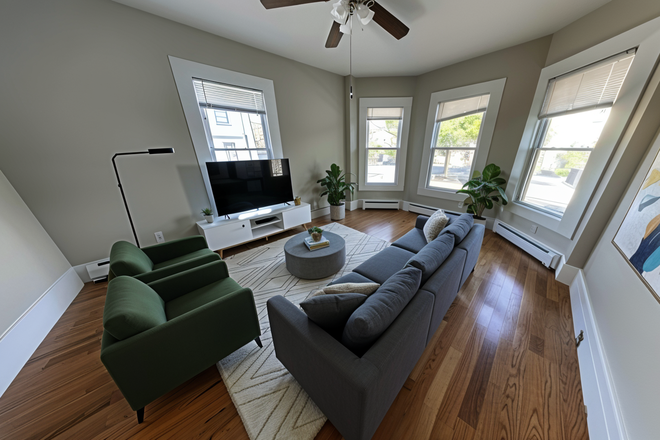 living room (virtually staged) - Bright&Sunny 2 Bed/1Bath w/ Private Deck! Available 9/1/26!! Apartments