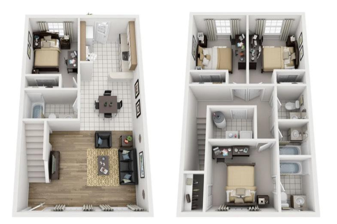 Unit Layout - Campus Crossings on Alafaya Townhome