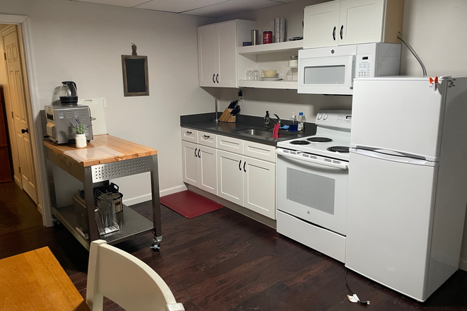 Kitchen - Fully furnished, large, studio apartment, quiet park like setting, waterfront.