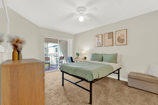 Bedroom with private balcony - On 50 Apartments, Right next to USF, Private balcony