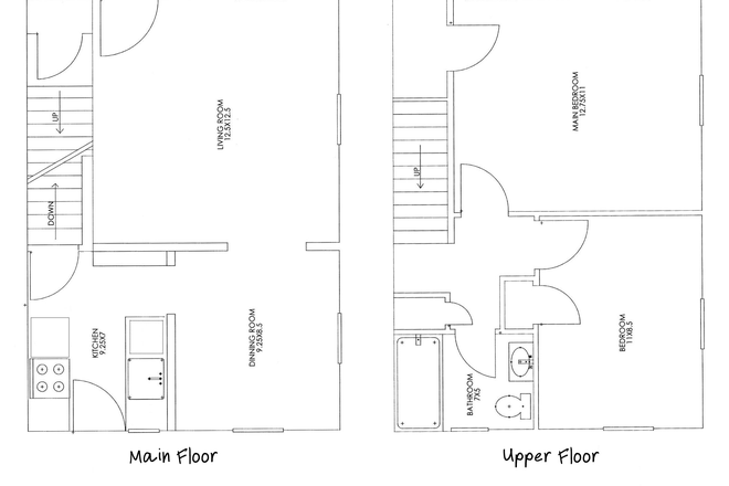 Floorplan - Main floor is shared space - Two Rooms with Bath in shared house near Huntington Metro