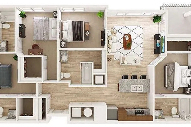 Floor Plan of Apartment. - Northpoint Crossing Apartments