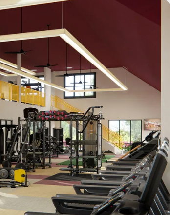 Two-story gym - The Landing Apartments