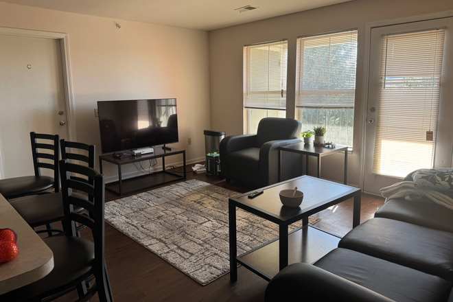 Living Room with Led Lights on top - The Village At Chandler Crossings Apartments