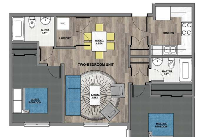 Floor Plan - Newly built luxury 2 bed 2 bath condo