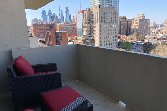 Balcony with skyline views - Best View of Washington Square - steps from Jefferson Hospital Condo