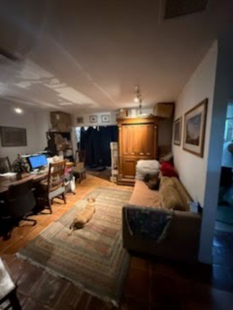 View of Livingroom Upon Entering Home - Your Room on the Left - Private Large Studio-Style Room w/Private Bath in Super Lovely Area