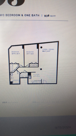 Apartment floorplan - *Roommate needed* 777 South State Apartments