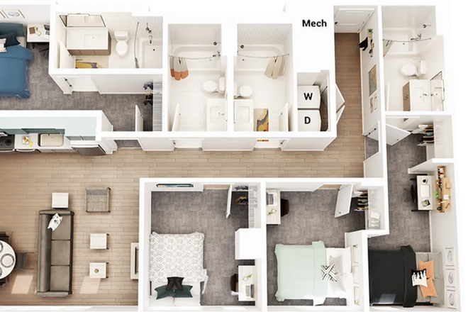 Floor Plan D11 - Union on Knox Apartments