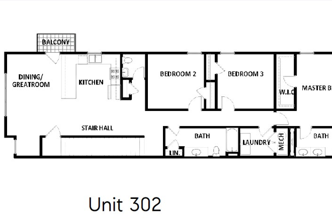 Unit 302 - Floorplan - 3BR/2.5BA Top Floor Luxury + Huge Rooftop + Walkable Decatur Lifestyle! Condo