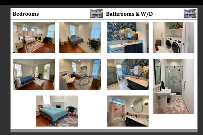 Rooms and Bathroom - Pink House 1301 Pine Street