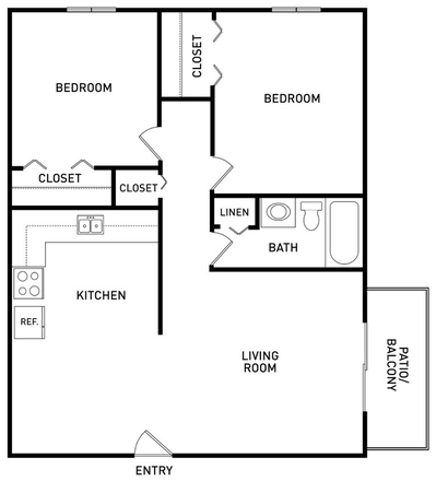 2 person apartment with kitchen, living room, 1 bathroom. - Capitol Villa Apartments