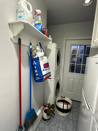 Laundry unit room/area --> washer & dryer unit and mini fridges with cupboards - 1 Bedroom apartment for lease (For female undergrad or graduate university student) close to station