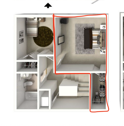 Master bedroom-red highlighted room - Marshal Park Townhomes