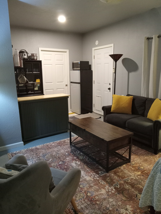 Living area and kitchenette - FULLY FURNISHED, ALL UTILITIES PAID, MOVE-IN READY