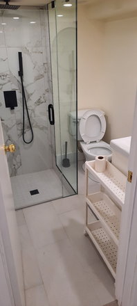 Bathroom - Basement small one bedroom furnished apartment available from March 1