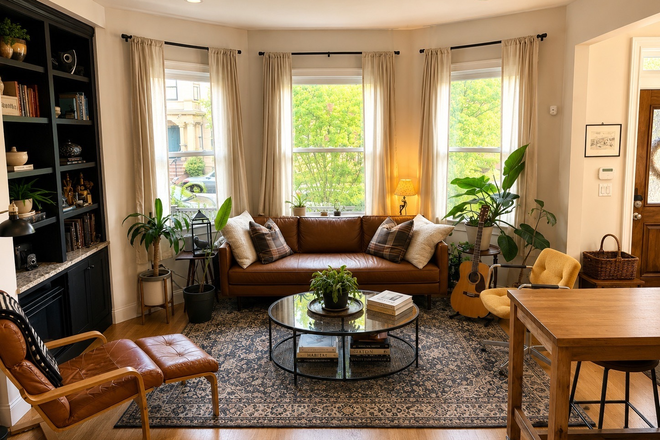 Living room - Harvard Square Furnished Luxury 2 Bed Apartment