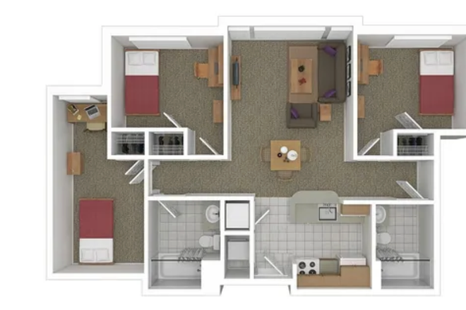 Apartment Layout - South Campus Commons 7 Apartment