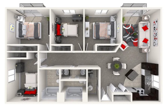 4 BR 2 BA - Cedar Green Apartments (4 BR/2 BA)