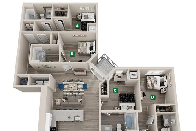 Room C for rent - The Standard at Eugene Apartments